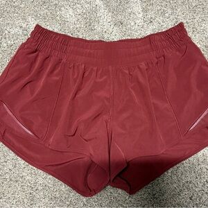 Lululemon Athletica Maroon Athletic hotty hotShorts